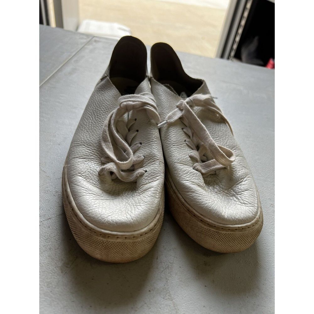 Sam Edelman Poppy 100% Pebbled Leather Sneakers‎ Size 9 White Casual